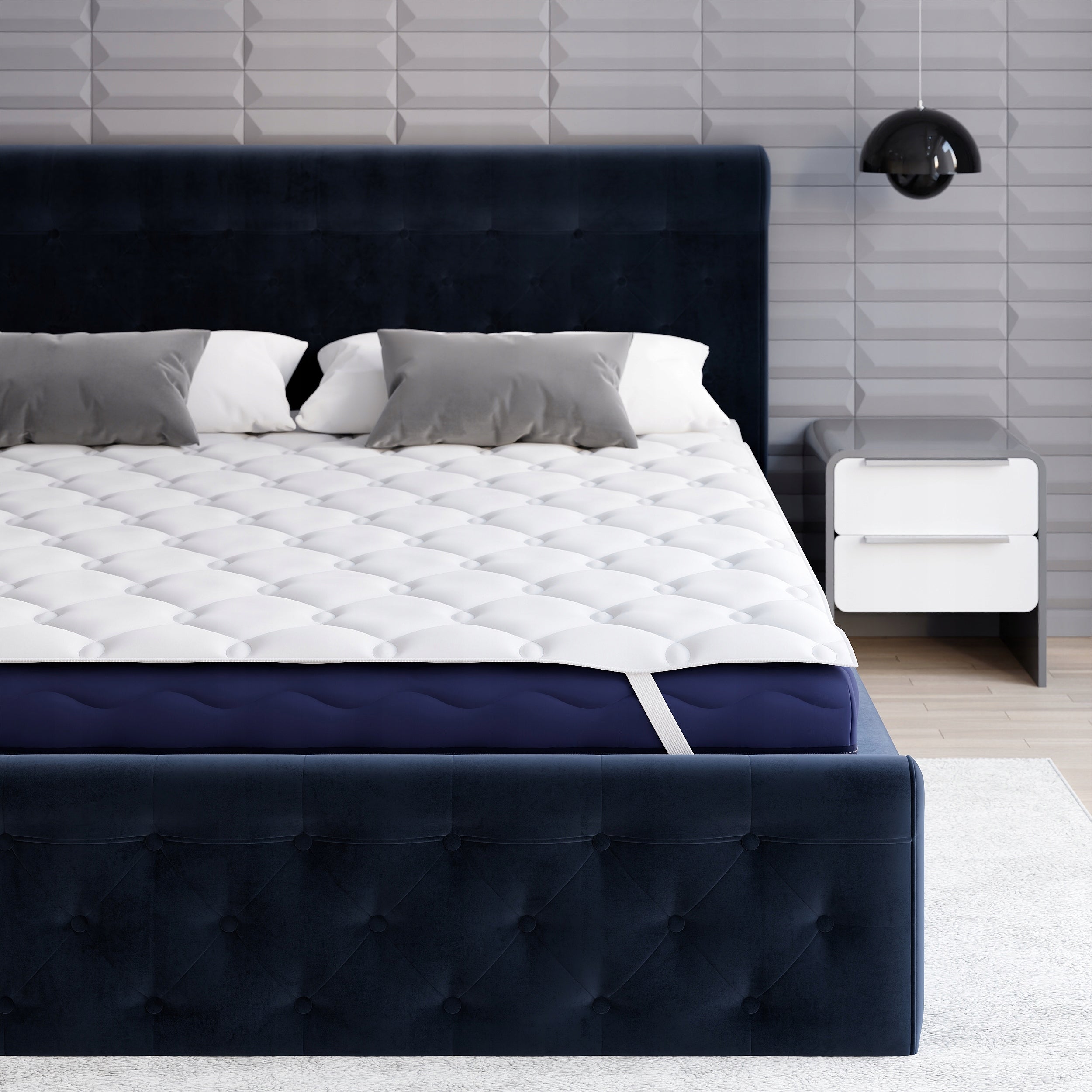 Mattress cover 160x200 topper with elastic band SABA Mattress type topper