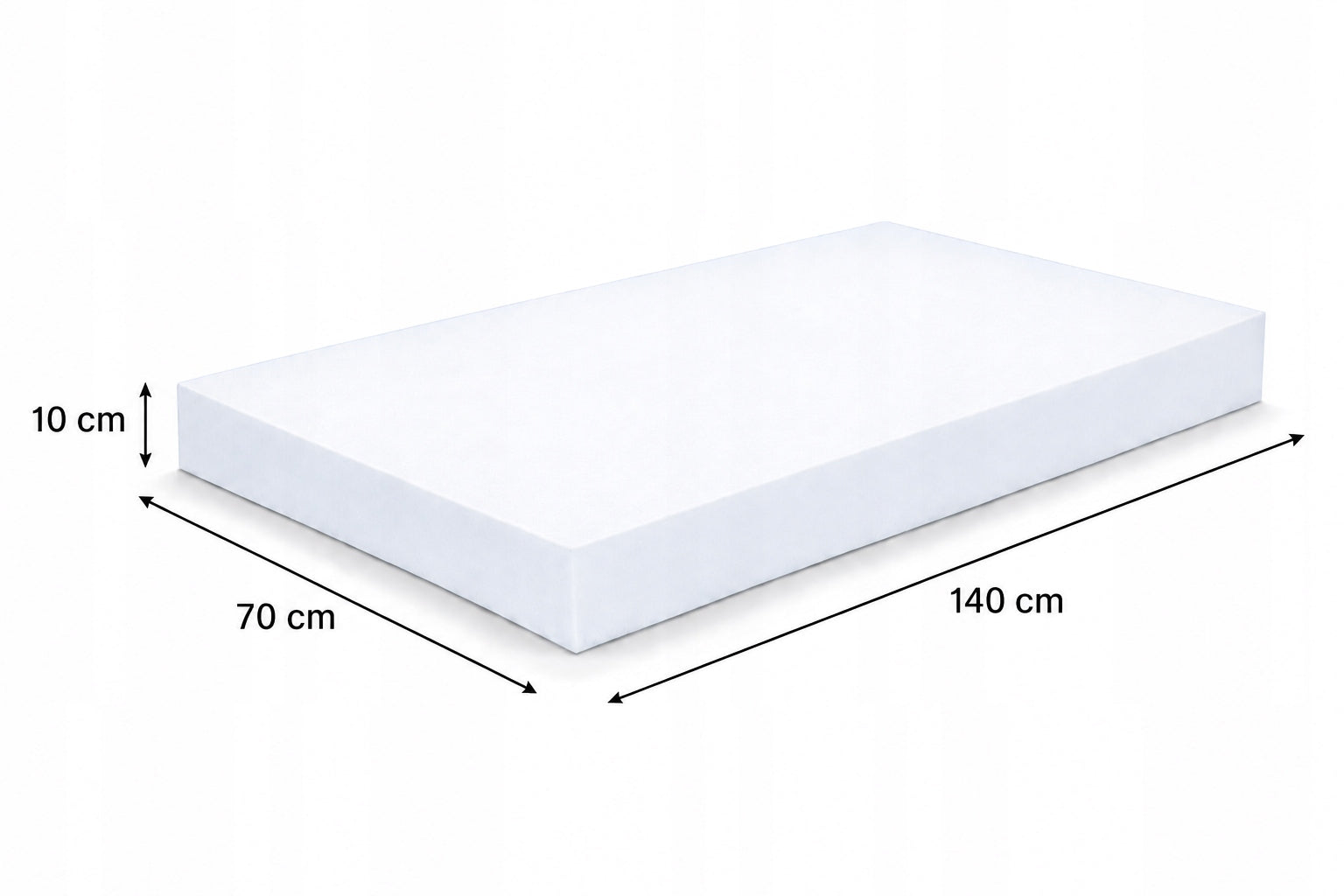 Mattress foam 140x70 10cm children's medium hard safe durable Packaging status original