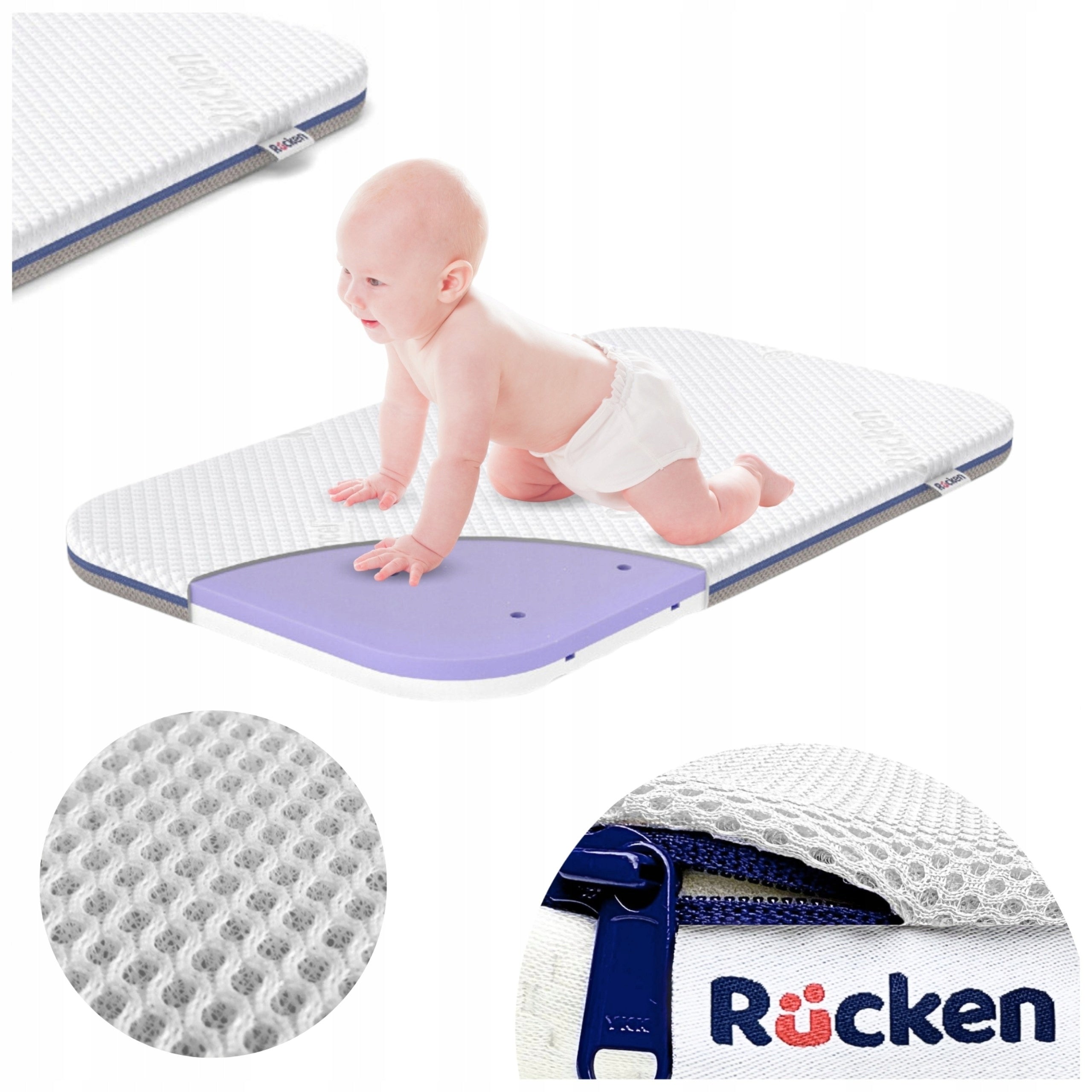 Mattress for Chicco Next2Me Mattress for Crib 82x50 ANTIBACTERIAL H2 H3