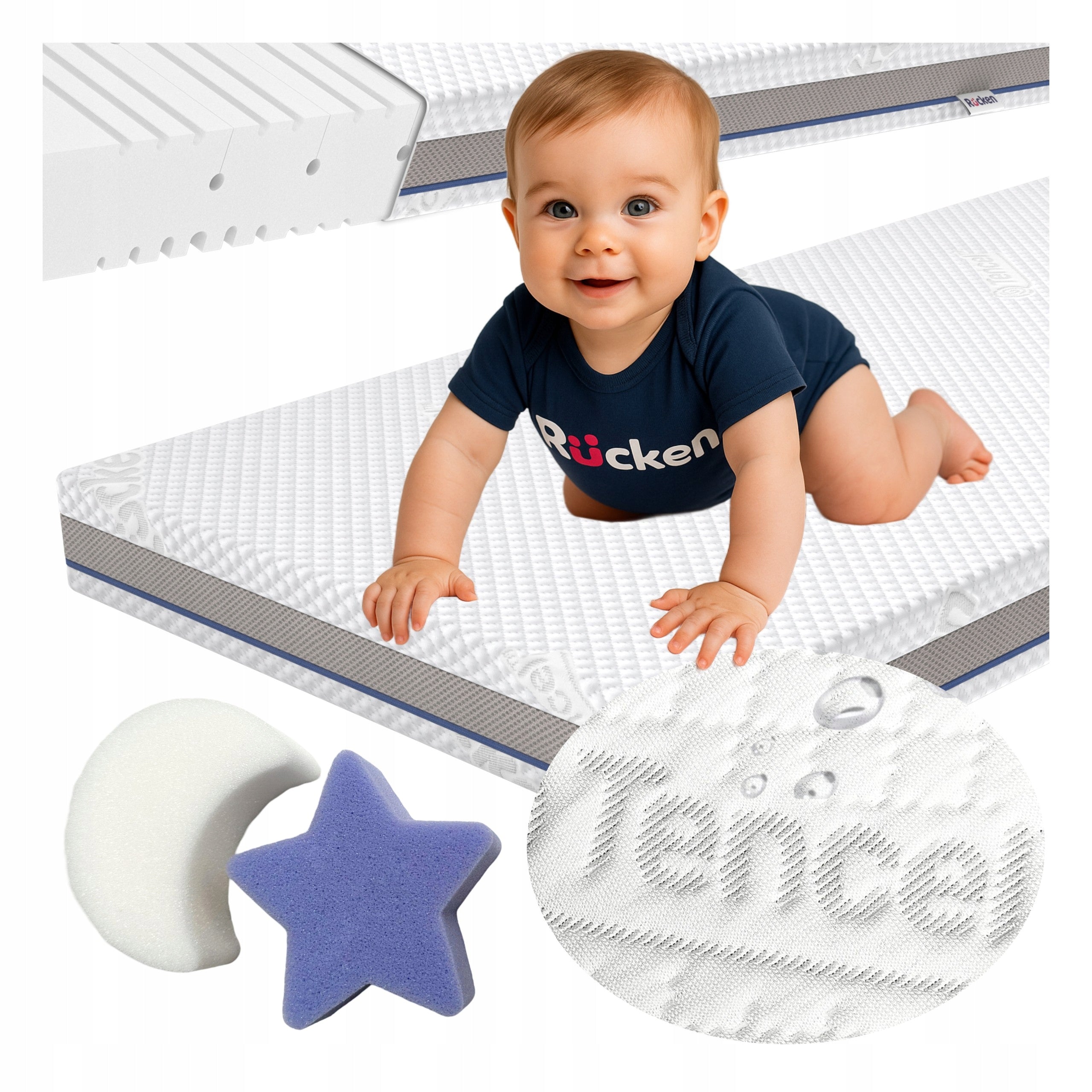 Mattress for a cot 120x60 medium hard children's mattress H2 H3 60x120