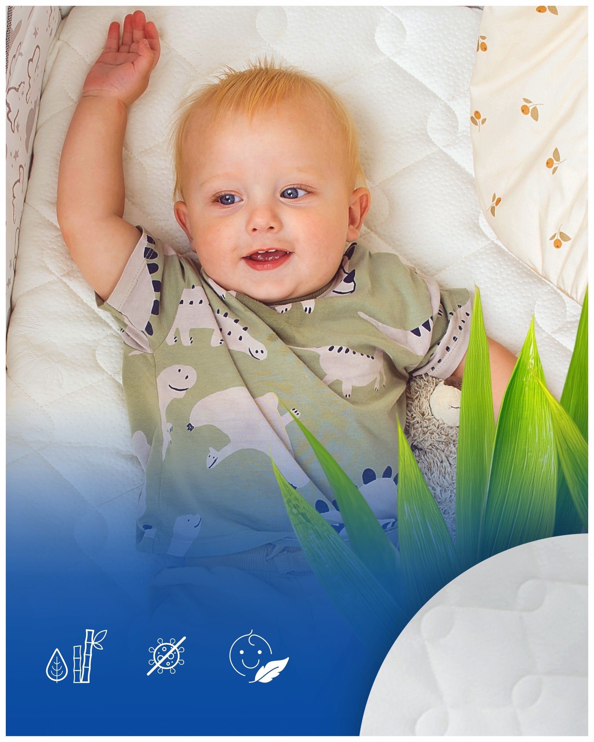 Mattress for extra bed fits Kinderkraft Neste Up 2 for cot Medical device no