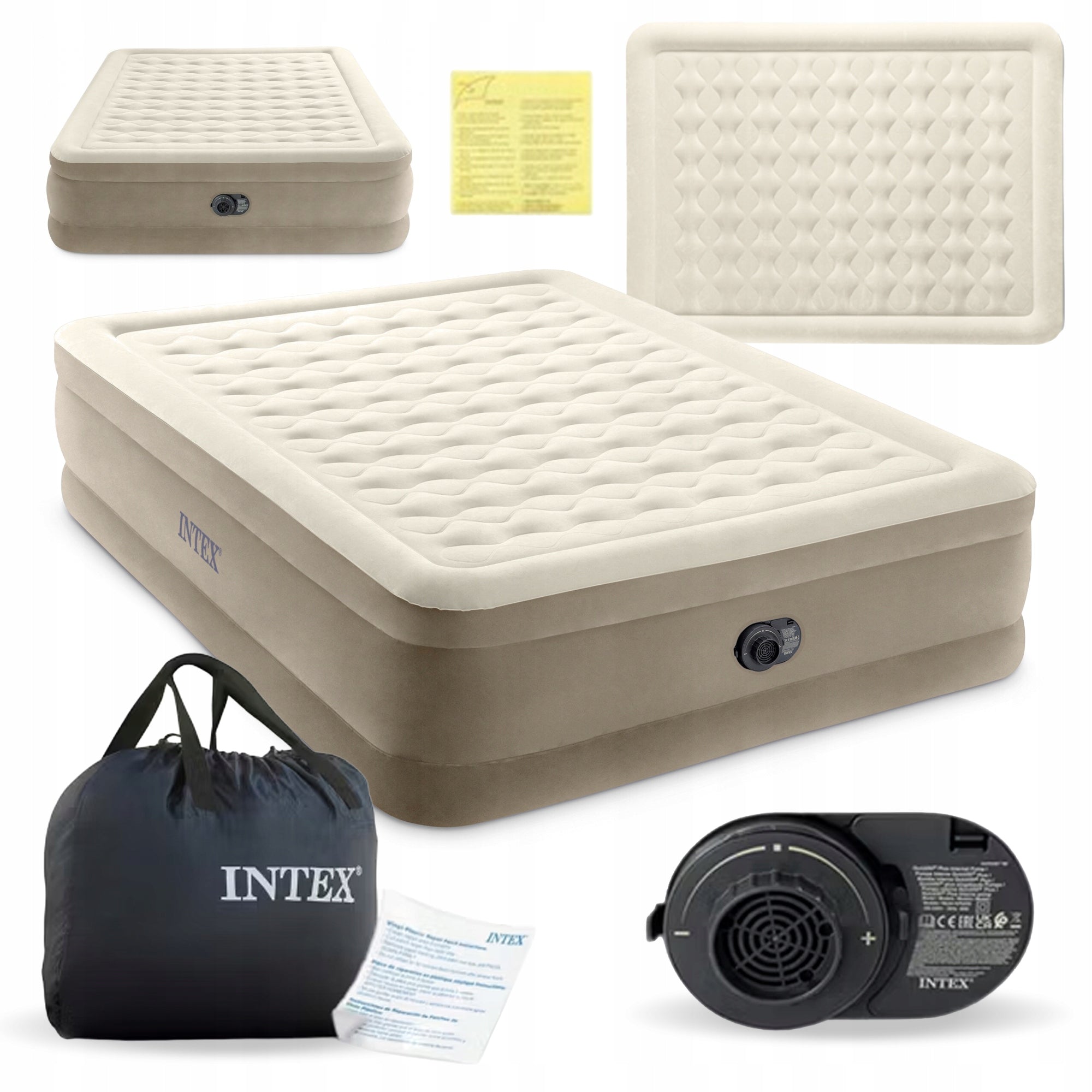 Mattress inflatable double bed Intex with electric pump 203x152cm