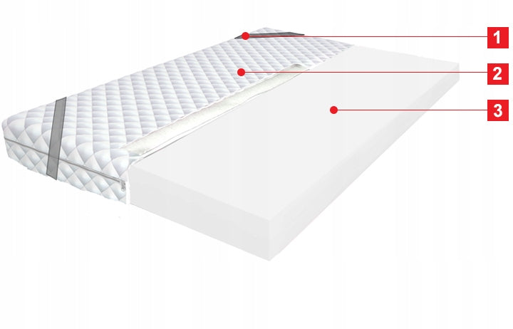 Mattress topper 120x200 PUR foam, Bed and couch cover, H3; Packaging status original