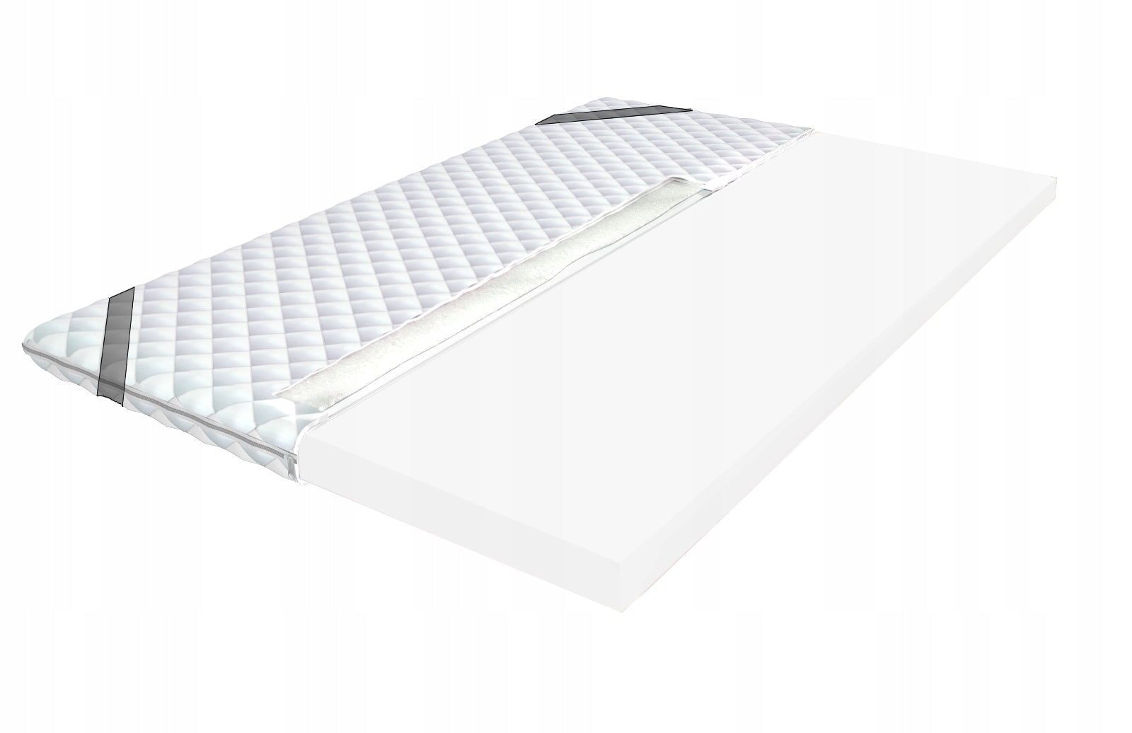 Mattress topper 140x200 PUR foam T25 8cm, couch cover