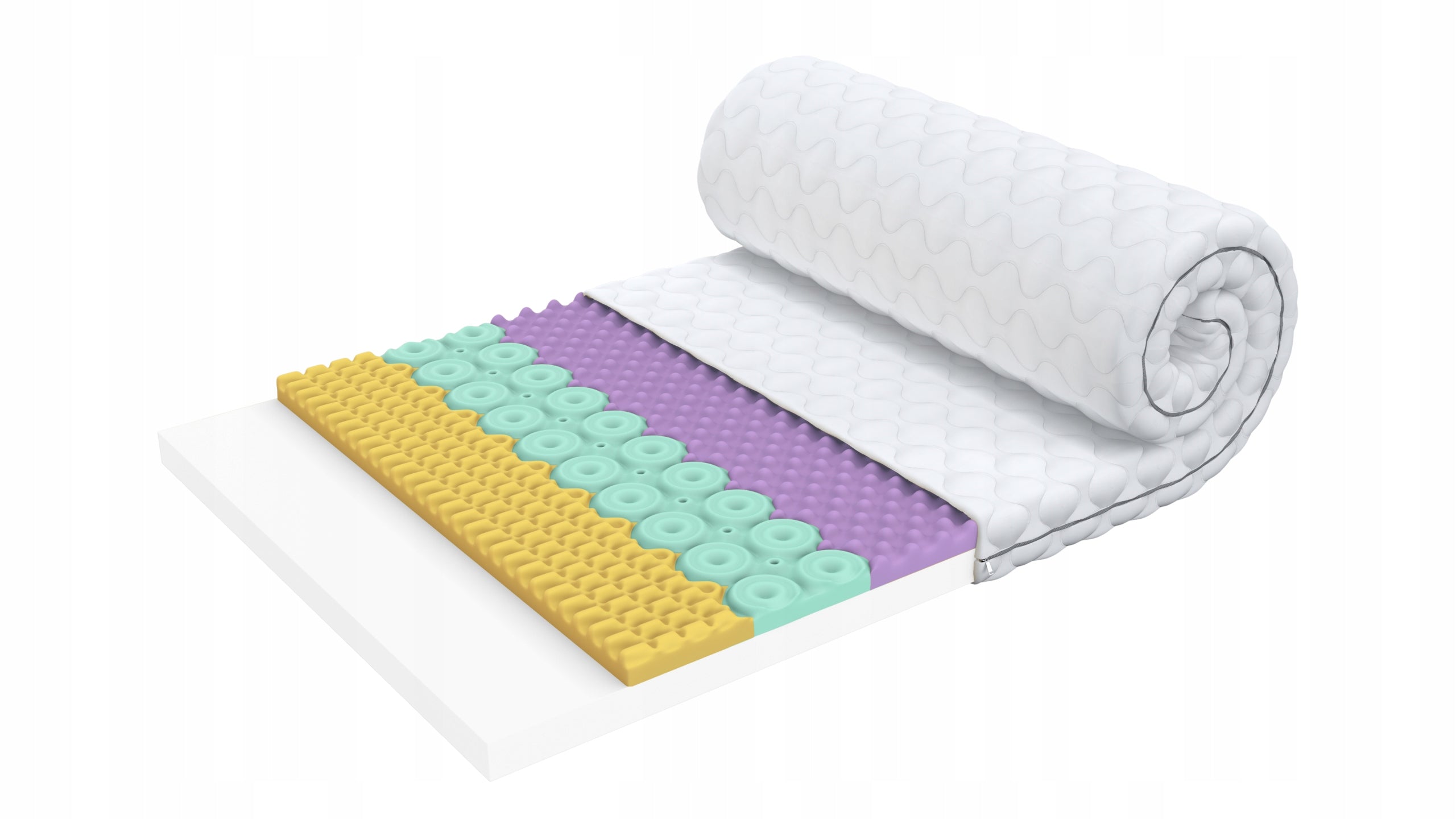 Mattress topper 160x200, Mattress cover 7 zones, 9cm, H3; Mattress height 9 cm