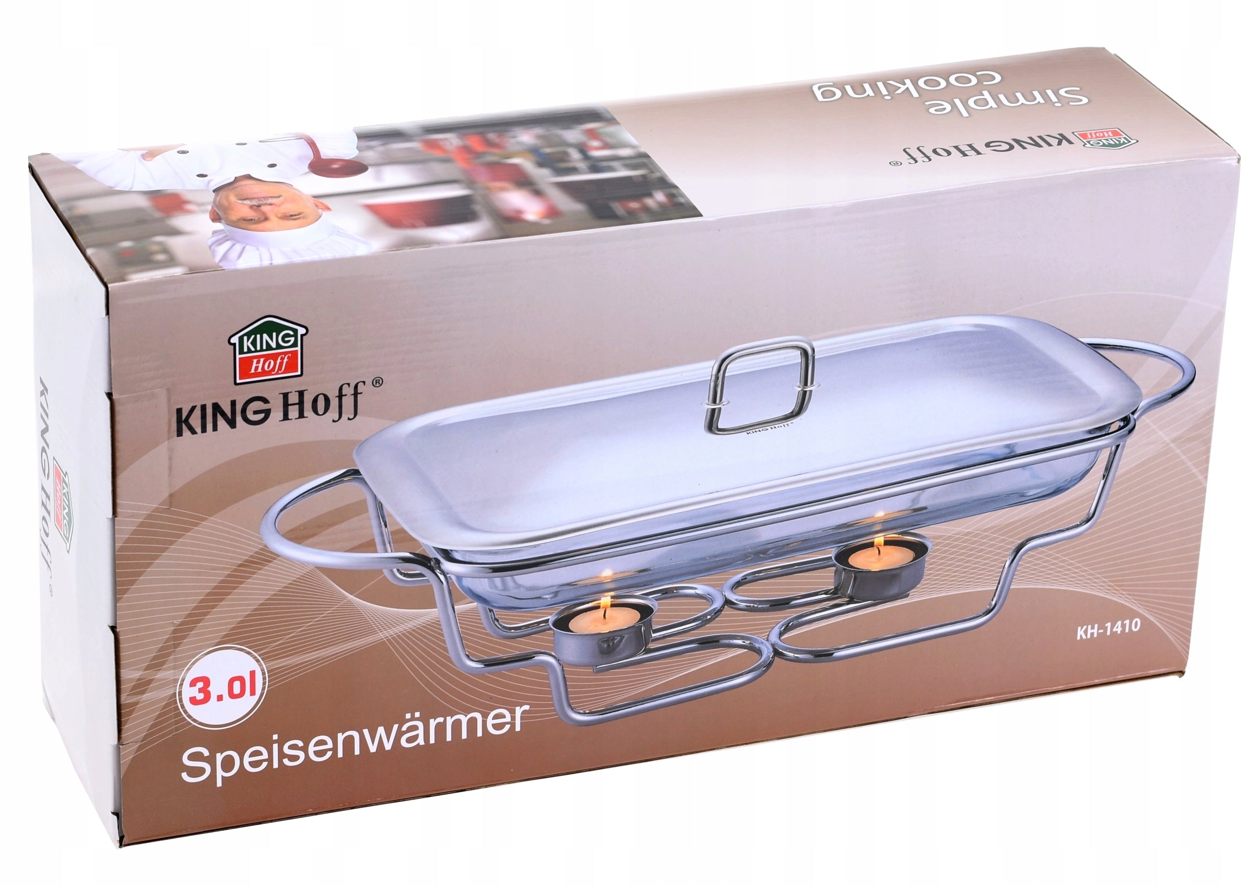 Meat Dish Heater 3 Lit Glass Dish Rectangular Heat Resistant Packaging status original