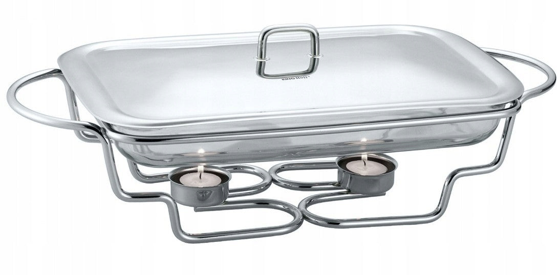 Meat Dish Heater 3 Lit Glass Dish Rectangular Heat Resistant