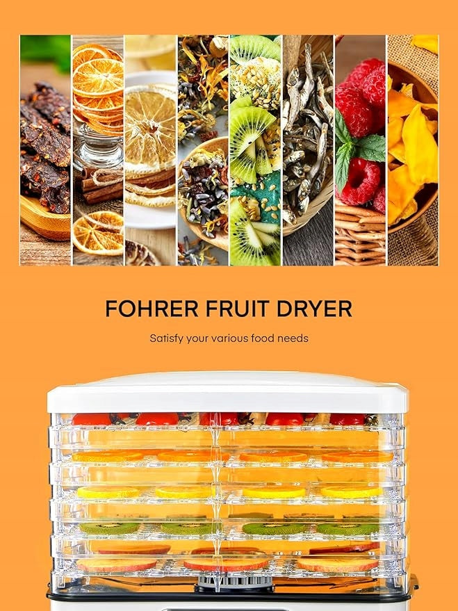 Meat Fruit Mushroom Dryer FOHERE LCD 5 Sit Timer BPA-Free Brand no brand