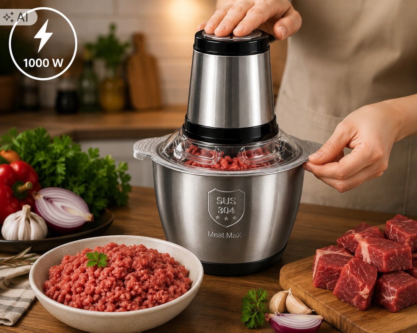 Meat Fruit Vegetable Shredder Electric Kitchen Grinder 3L 1000W Packaging status original