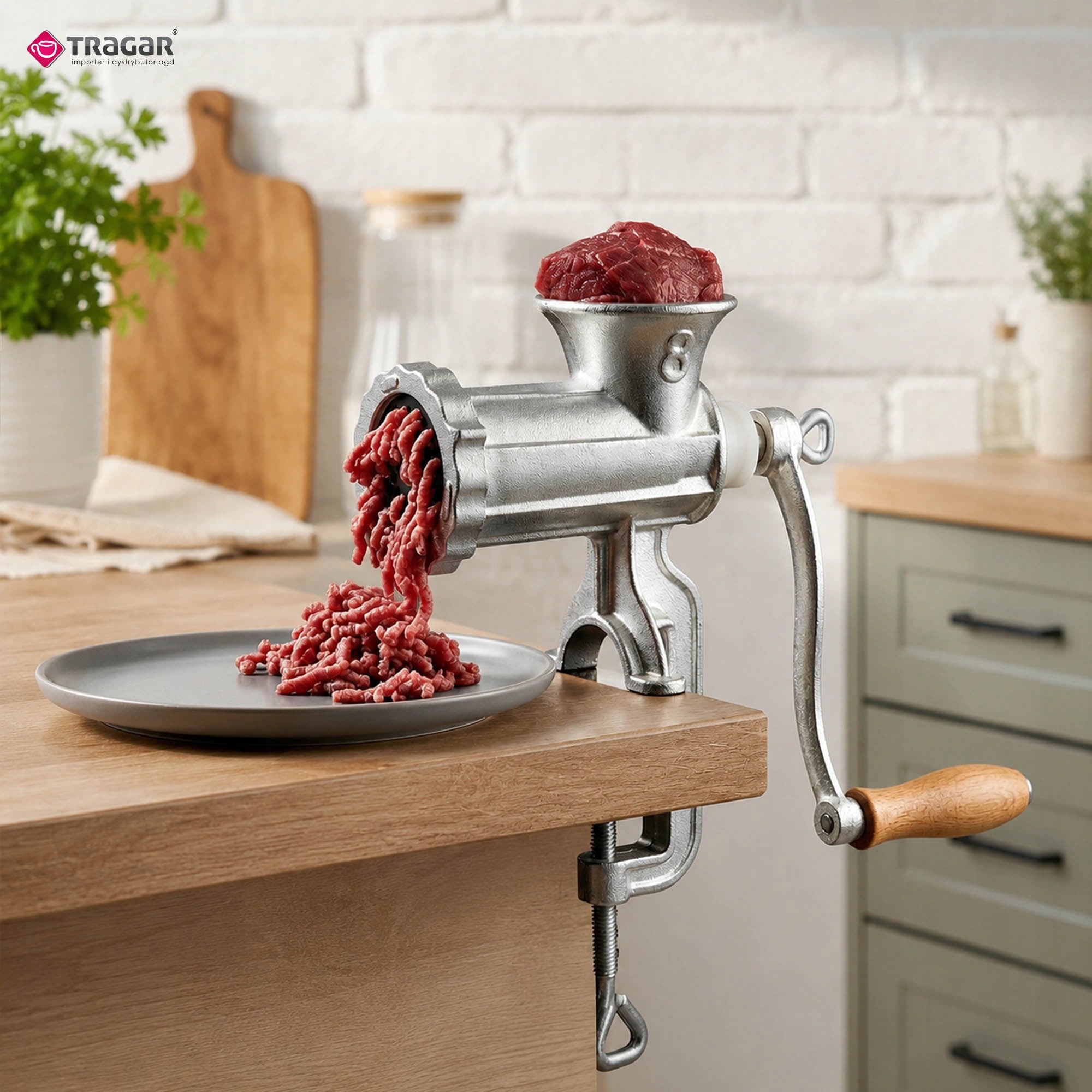 Meat Grinder 8' Cast Iron Handheld Classic with Crank Silver Manufacturer code 5902738235646