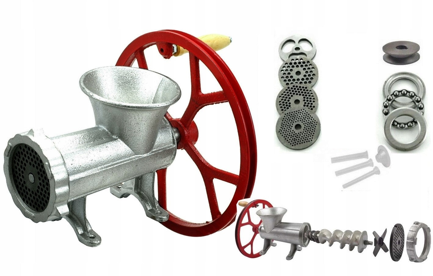 Meat Grinding Machine No. 32 Funnel Wheel Stuffer 4 x SIEVE for Engine