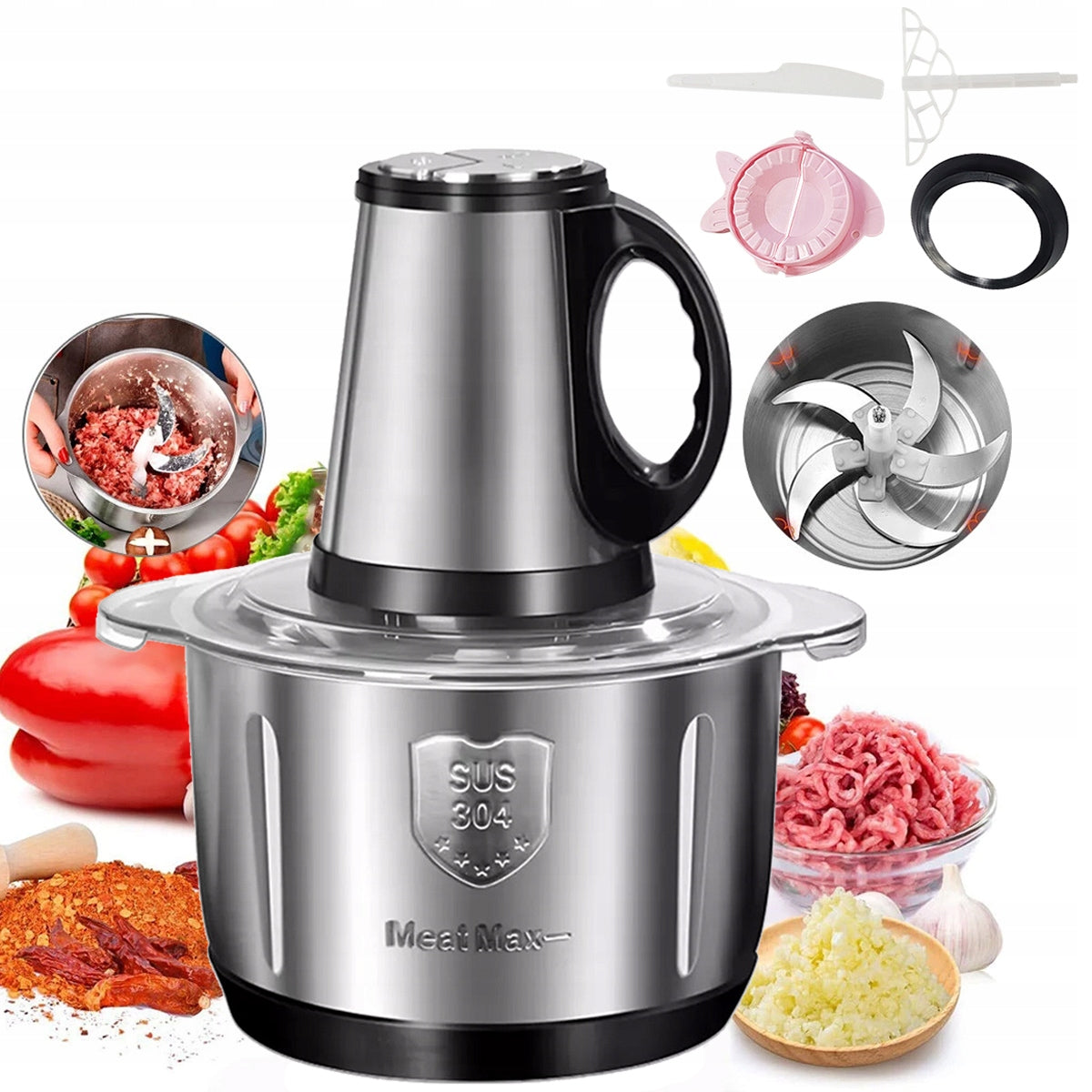 Meat Shredder Food Malakser Kitchen Chopper Vegetable Blender 5L