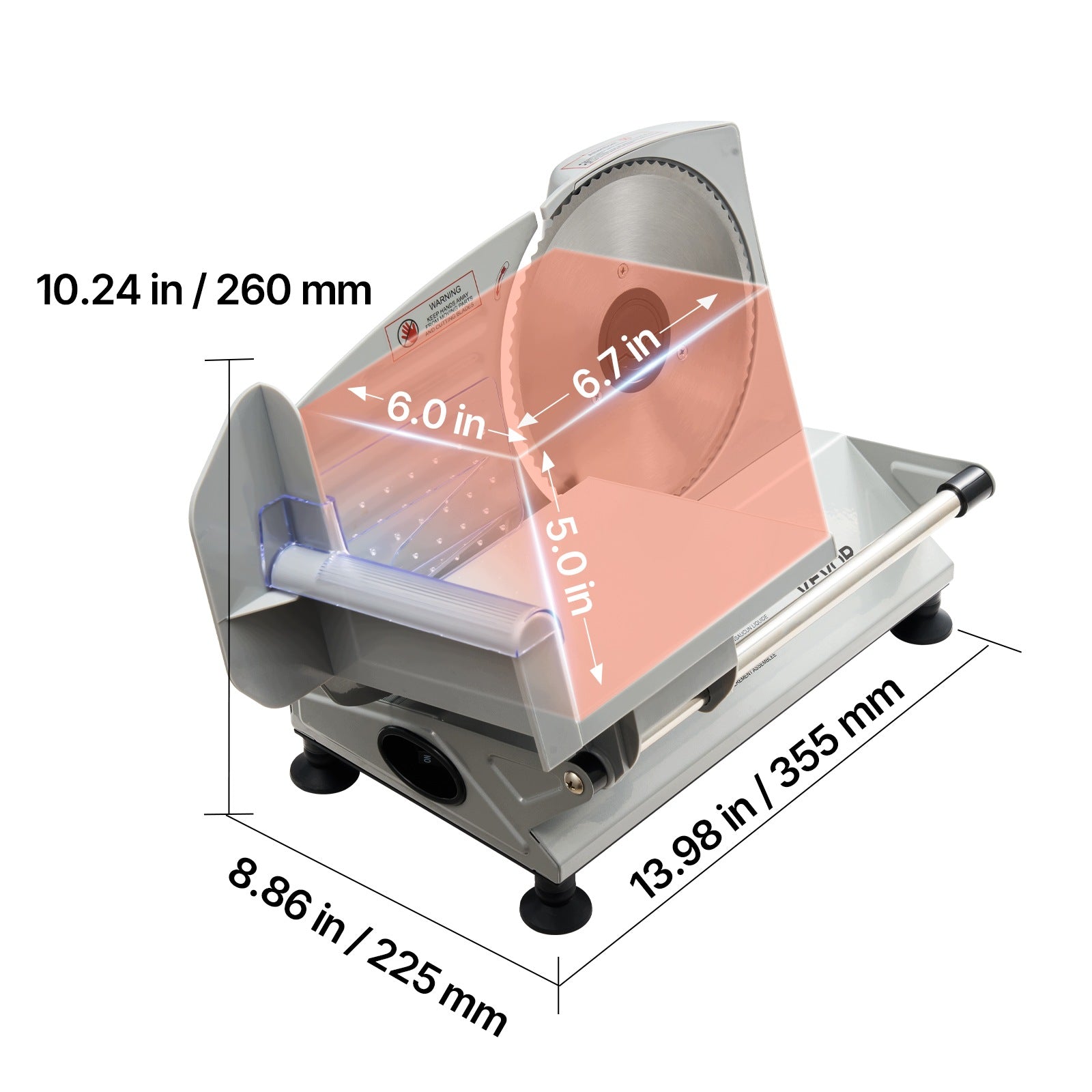 Meat Slicer 150W Adjustable Thickness 0 – 15MM Efficient Meat Slicing Manufacturer code DRQPJJYK150W