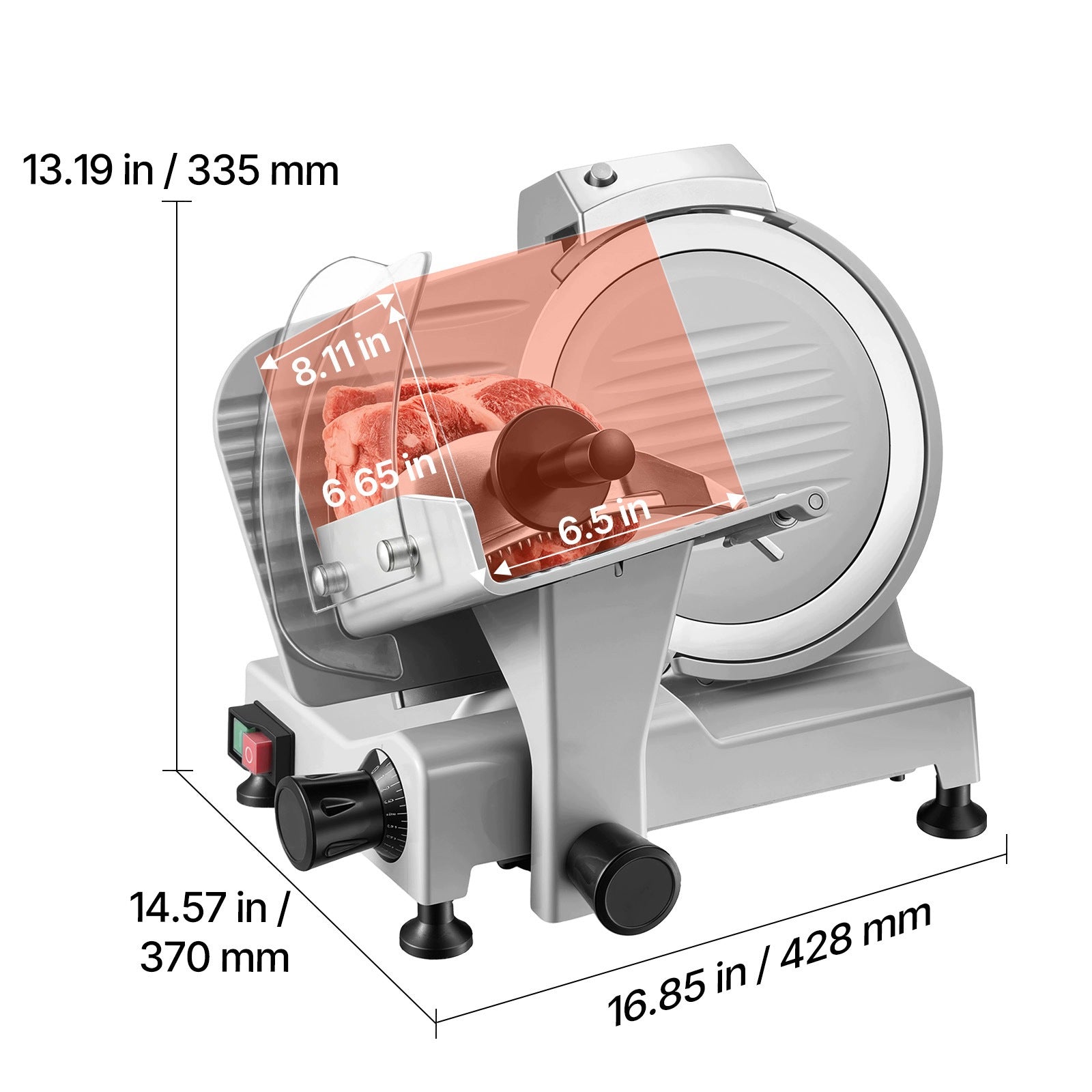 Meat Slicer 300W With 25CM Detachable Blade Cutting Thickness 0 – 12MM Manufacturer code DRQPJSYKSYBZERW