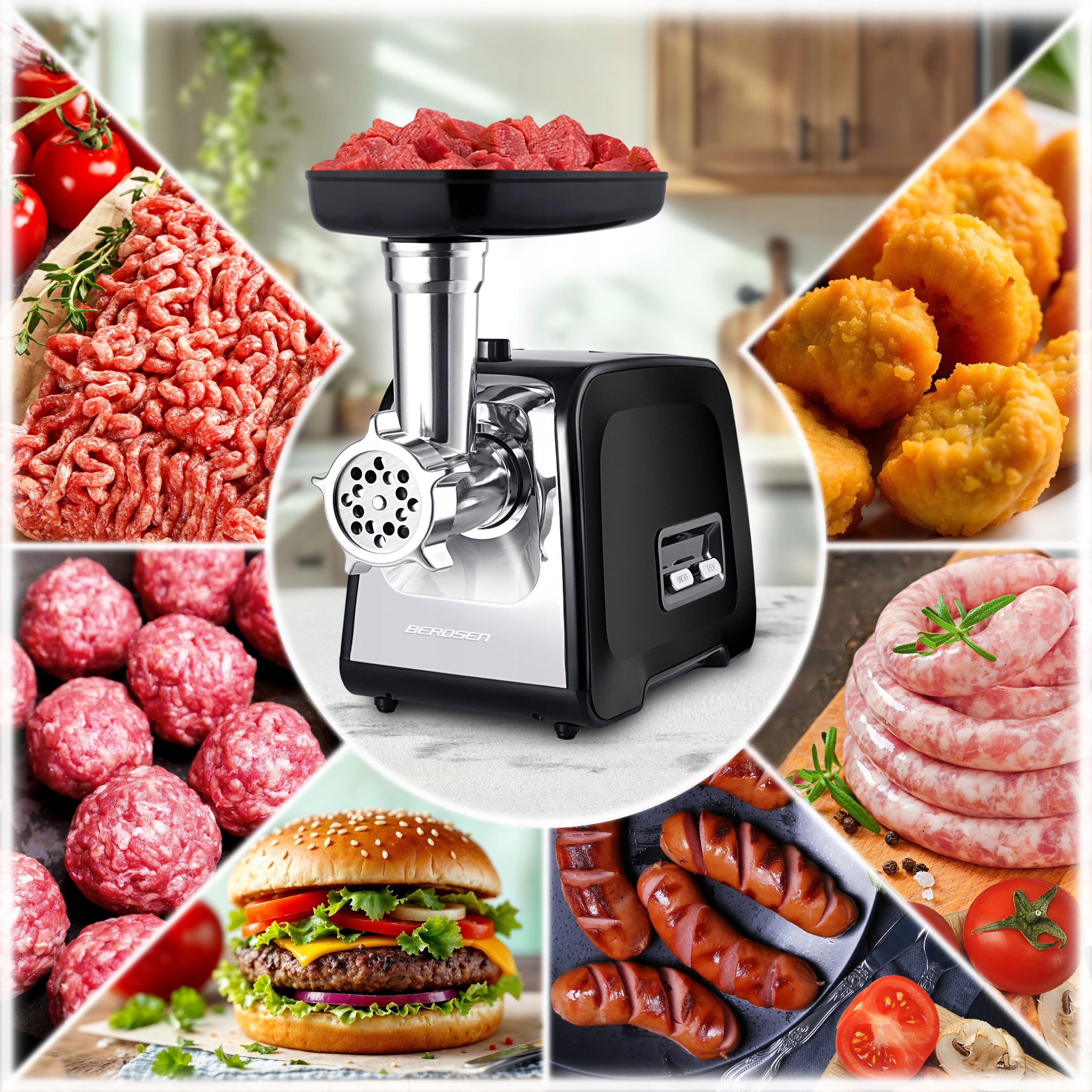 Meat grinder Berdsen shredder Power rating 1200 W