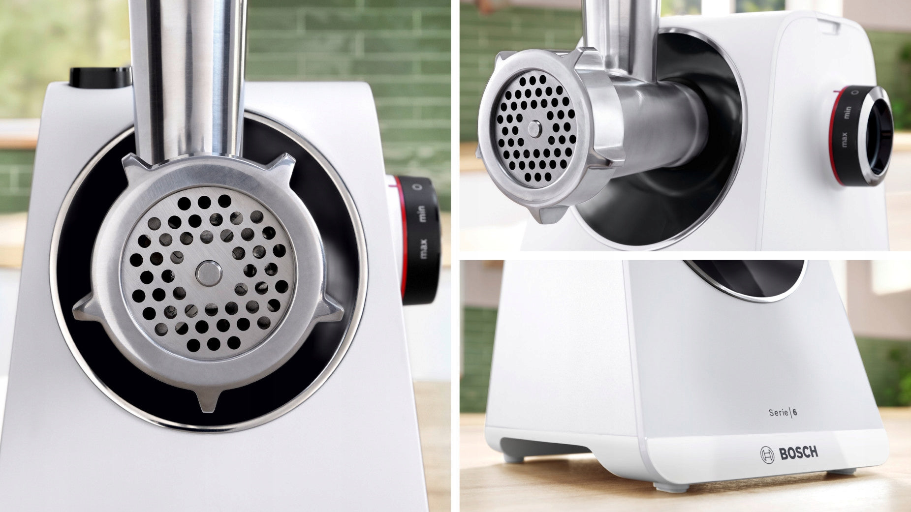 Meat grinder Bosch Series 6 MFWS607W 2100W Reverse Gear Chamber 8 Manufacturer code MFWS607W