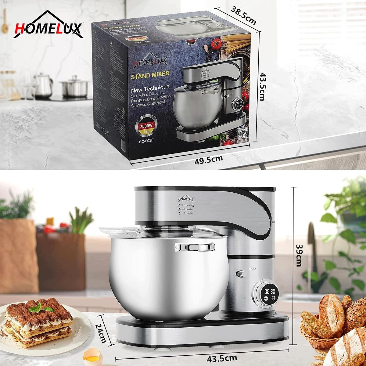 Meat grinder Homelux SC-603E grey 2500 W Brand Homelux