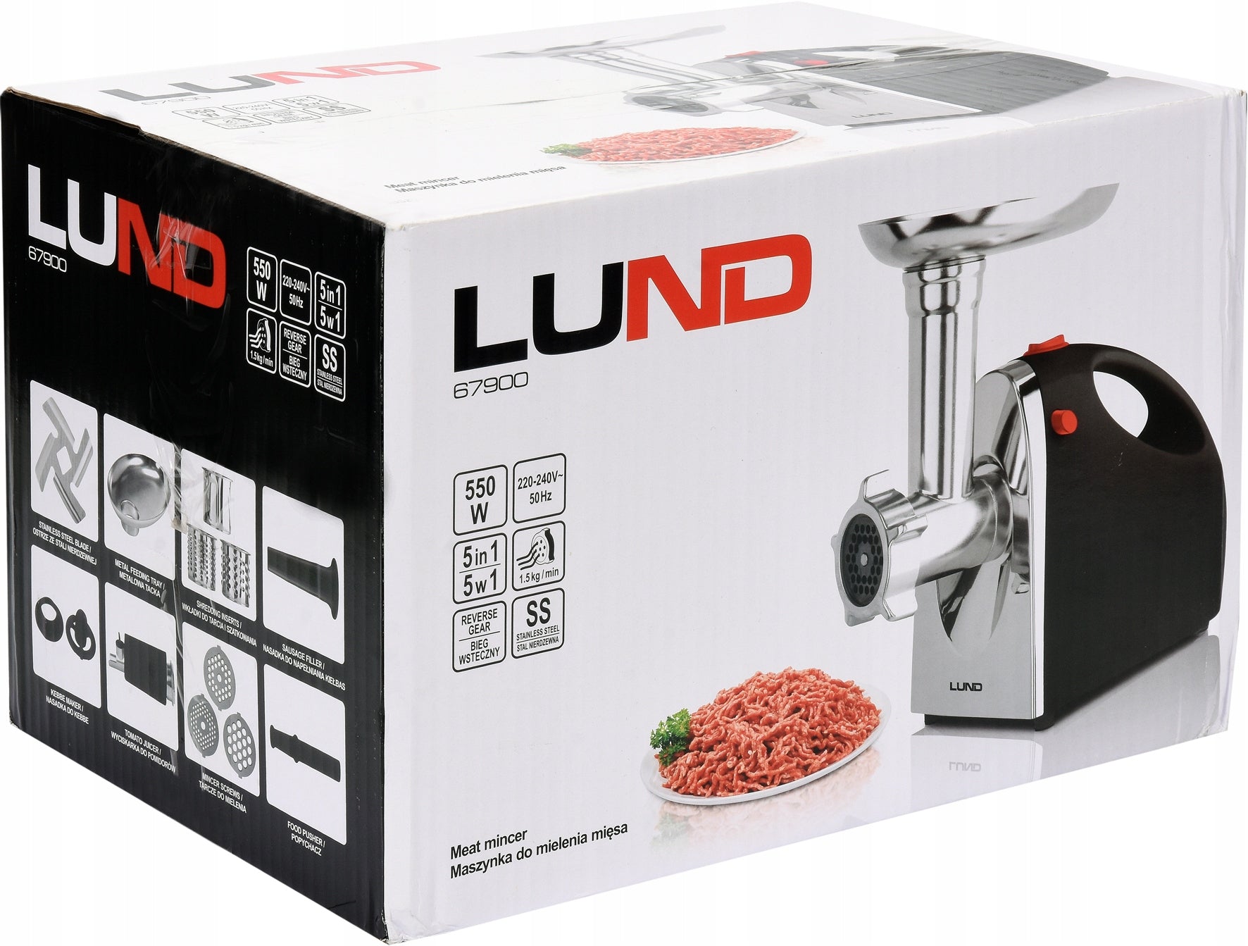 Meat grinder Lund 67900 black 550 W Dominant color black