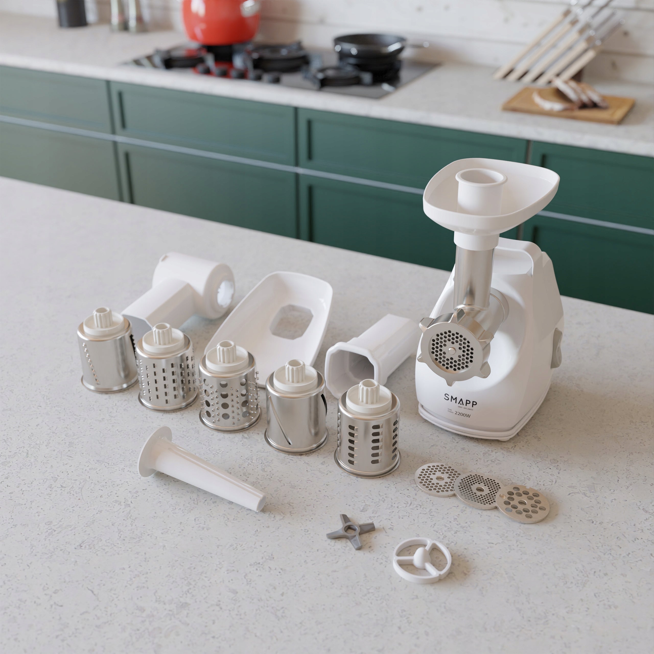 Meat grinder SMAPP 490.81R WHITE 2200 W Model 490.81R BIAŁA
