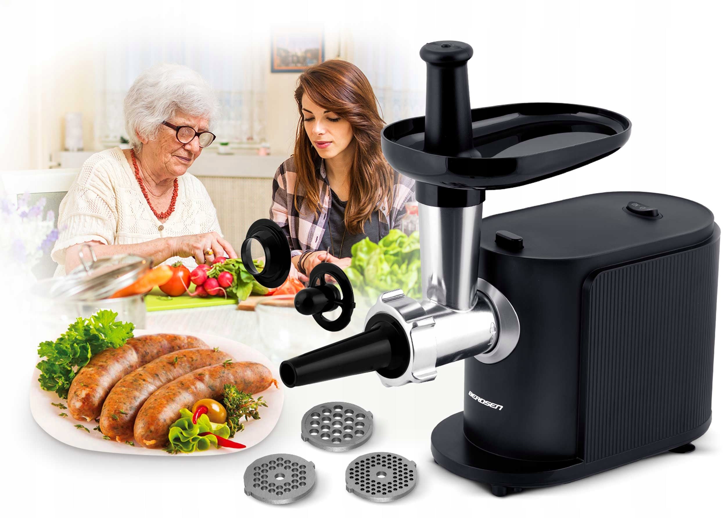 Meat grinder vegetable shredder Berdsen Dominant color black