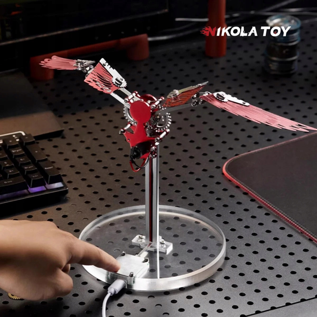 Mechanical Metal Bird Model DIY Folding Movable Wings Gift Manufacturer code NK-2578