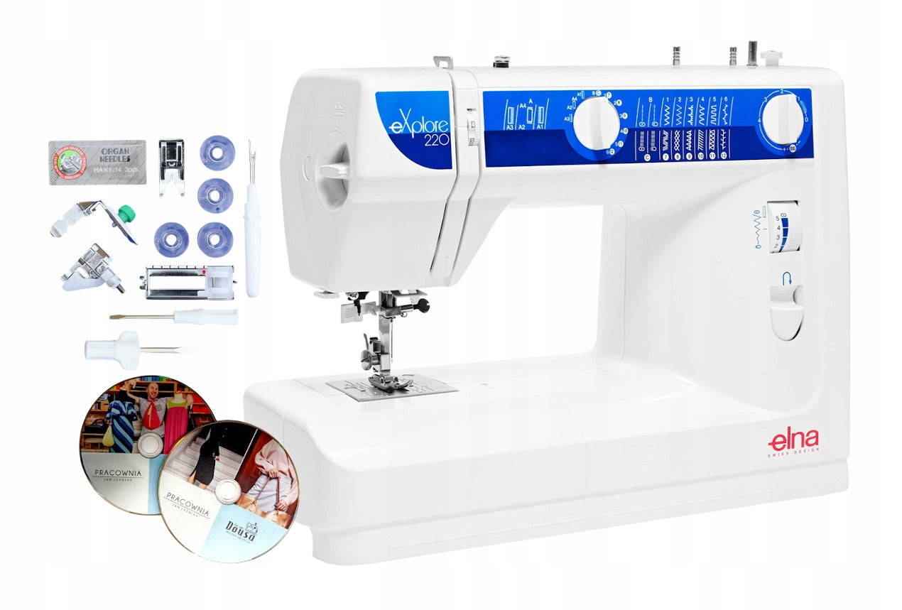 Mechanical strong sewing machine Elna 220 eX + courses