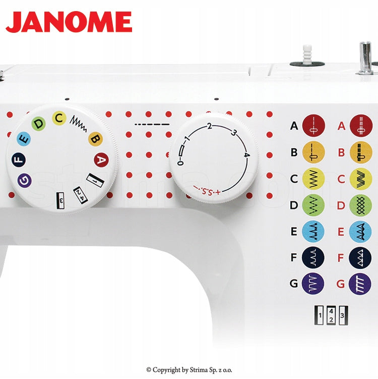 Mechanically controlled multi-purpose sewing machine, JANOME JUNO J15 Brand Janome