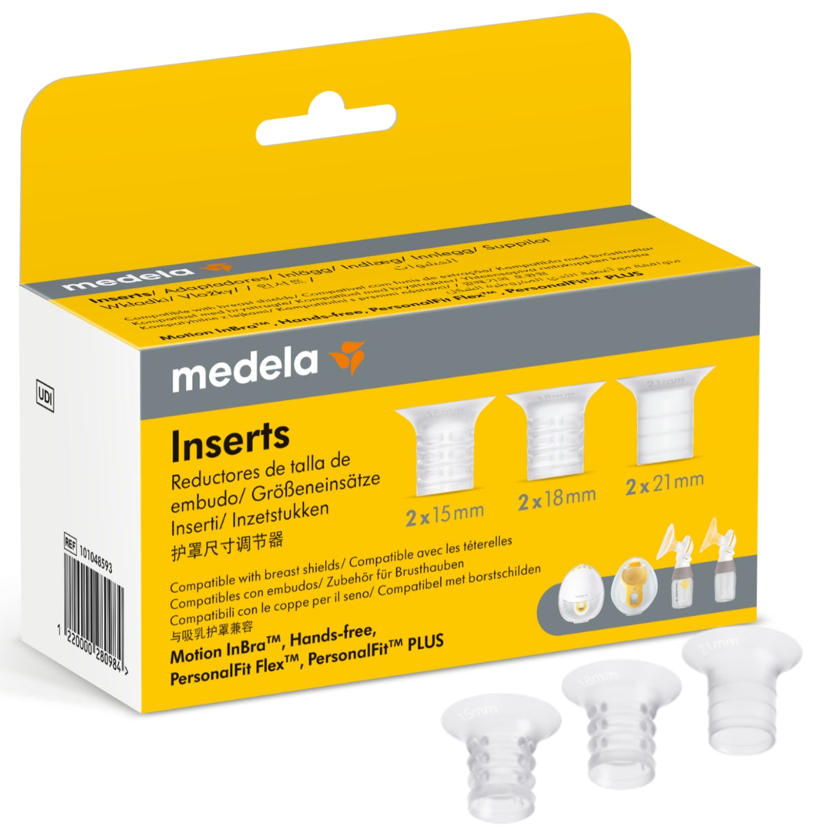 Medela Reducer Motion InBra Funnel Inserts 2x21mm 2x18mm 2x15mm