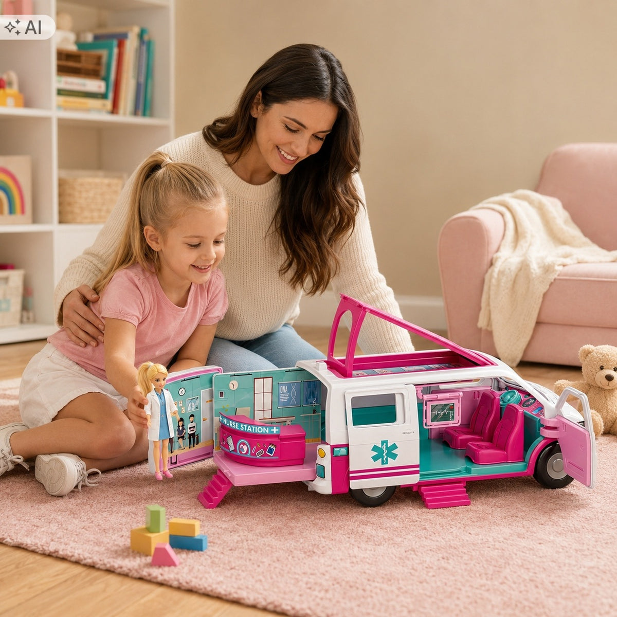 Medical Camper For Dolls Ambulance Hospital Nurse For Girls 3 4 Manufacturer code Duży Samochód medyczny karetka z lalką 3 4 5