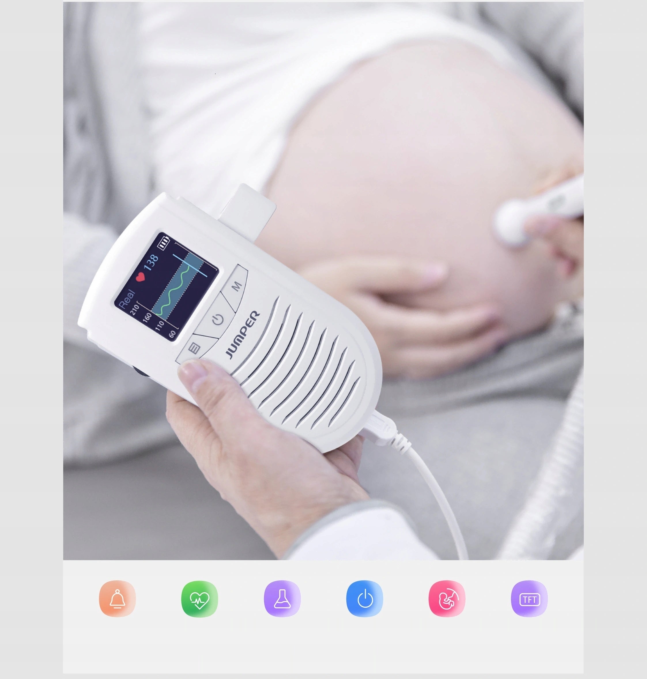 Medical Fetal Heart Rate Detector Child Monitor JUMPER 100S6-2, 3 MHz head EAN (GTIN) 6951740520300