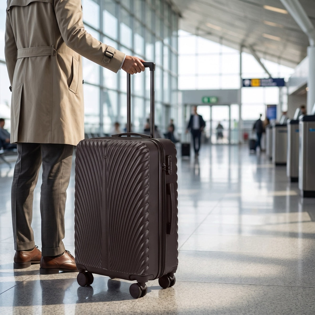 Medium suitcase WINGS 63L hard polycarbon travel luggage on wheels 360 Packaging status original