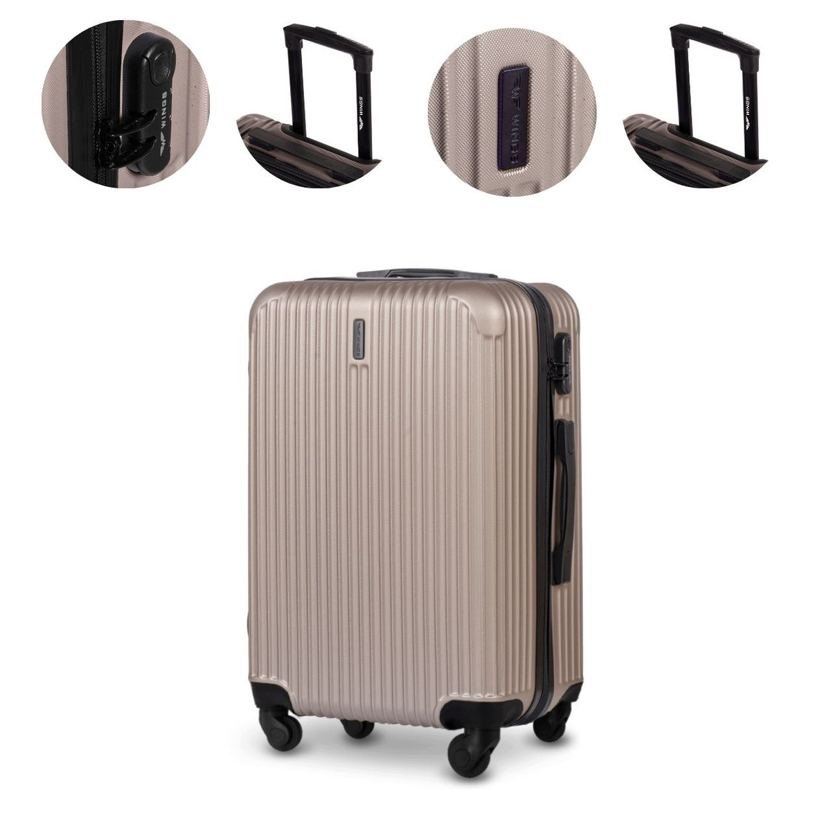 Medium suitcase WINGS XL ABS+ travel checked baggage wheels 360 24"