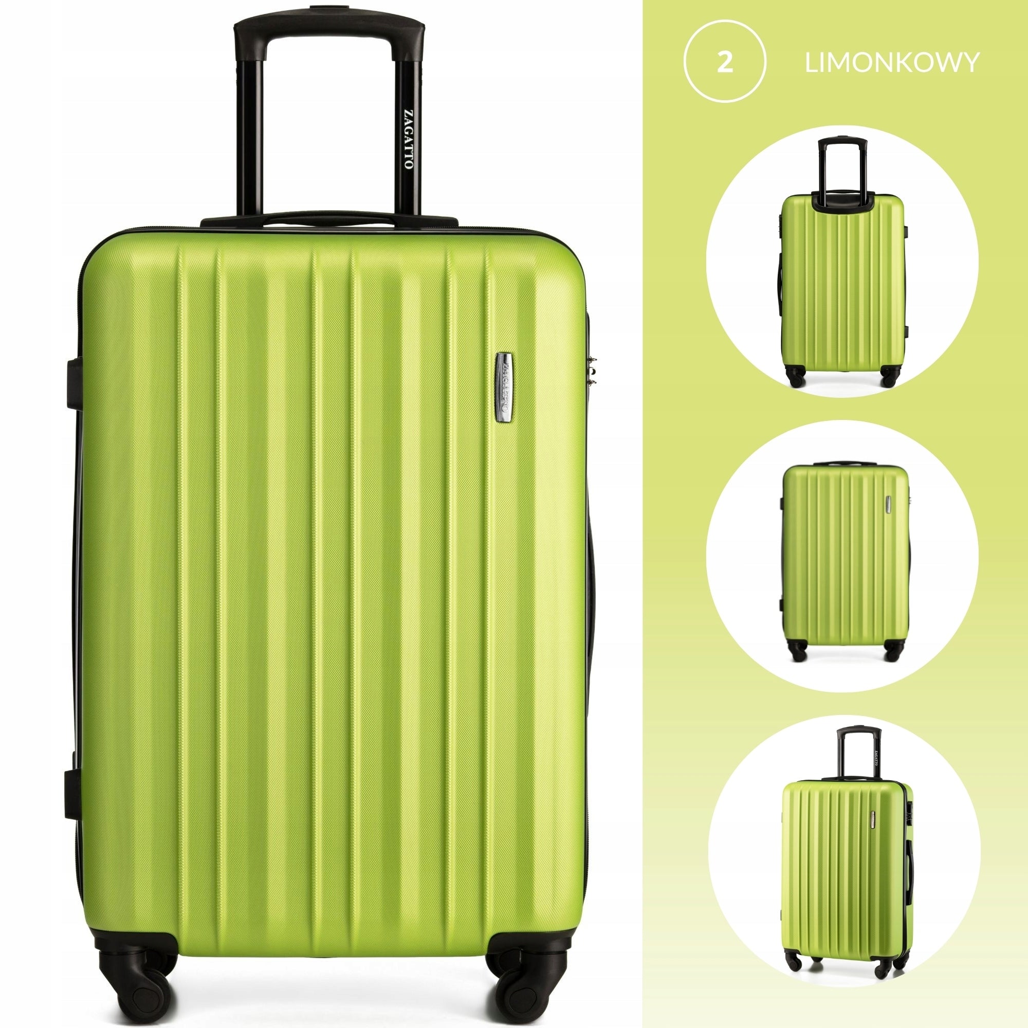 Medium travel suitcase with wheels RYANAIR WIZZAIR hard 3 COLORS ZAGATTO Manufacturer code ZG509 B ALU SILVER