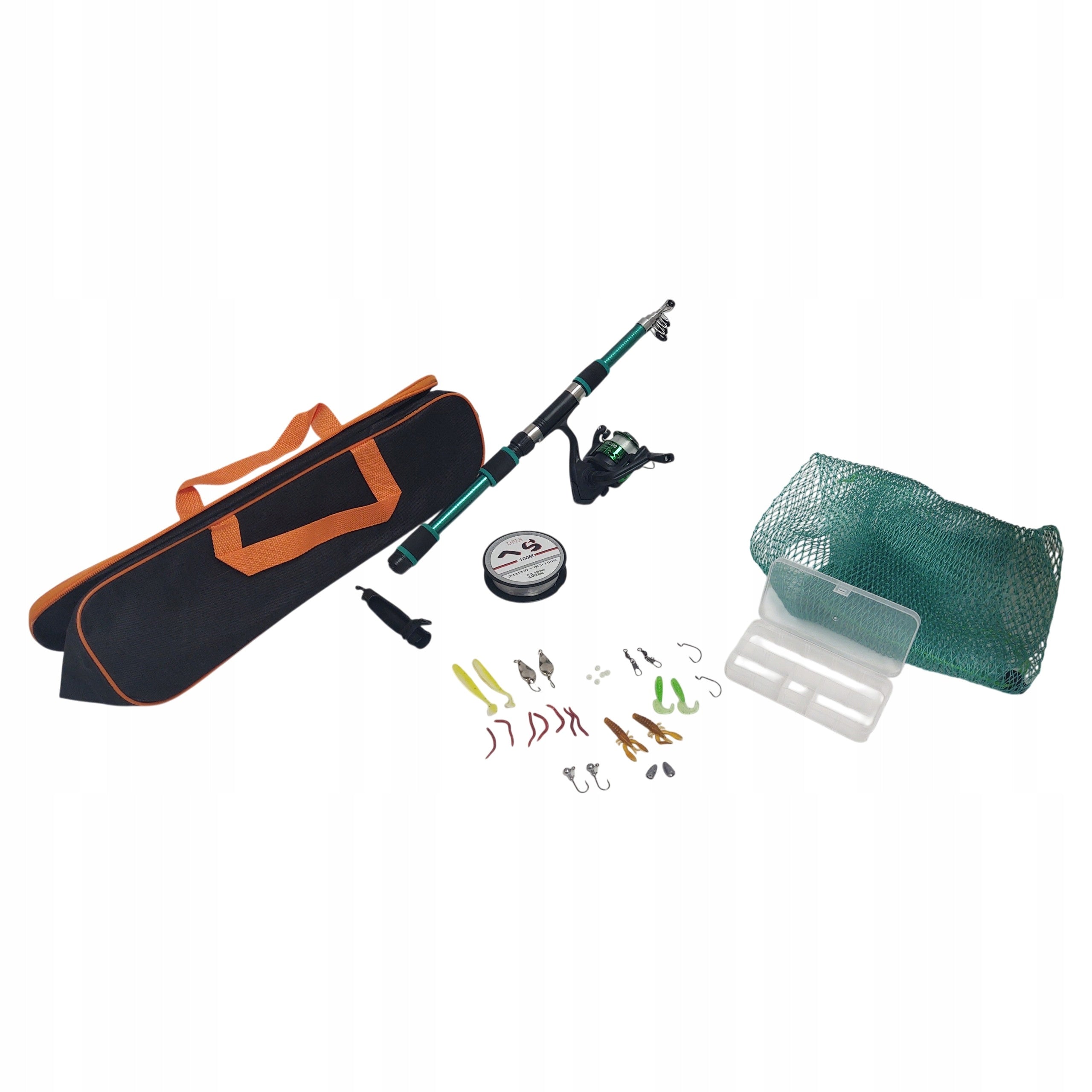 Mega Fishing Set Float Spinning Ready Fishing Rod Bait Mesh