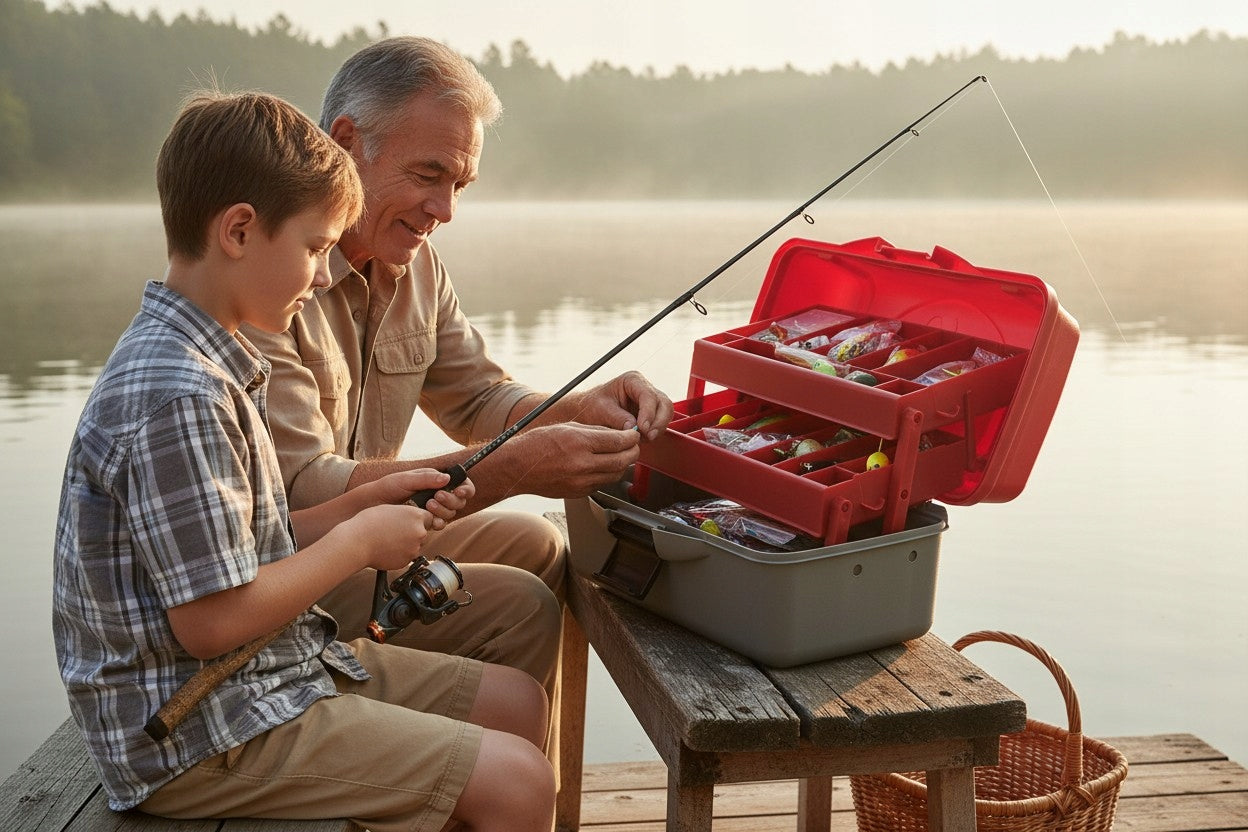 Mega large fishing box fishing set 429e float spinning gift Packaging status original