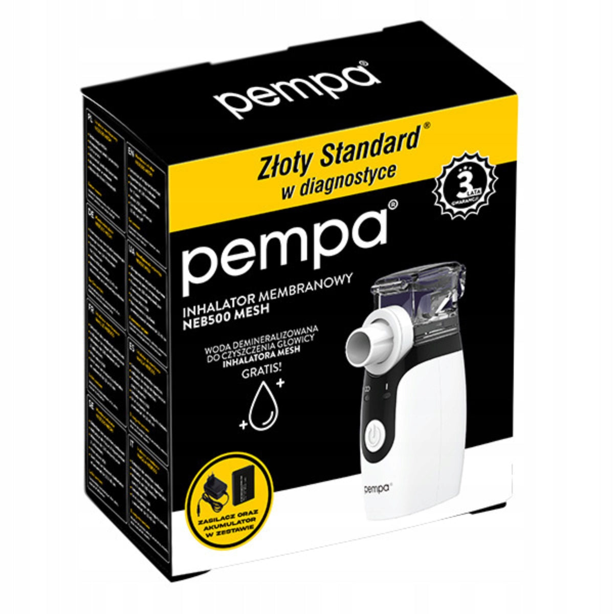 Membrane inhaler Pempa NEB500 mesh + power supply + distilled water Color white