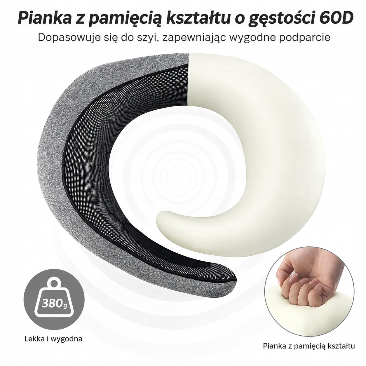 Memory Foam Snail Travel Pillow + Mask + Plugs|Airplane Pillow Manufacturer code smn-tp-01