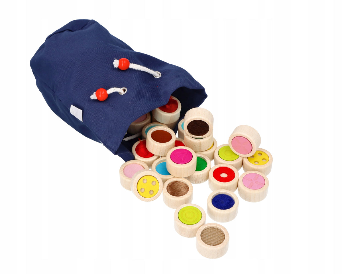 Memory Game GOKI MONTESSORI Touch 32elEMENTS WOODEN+BAG Packaging status original
