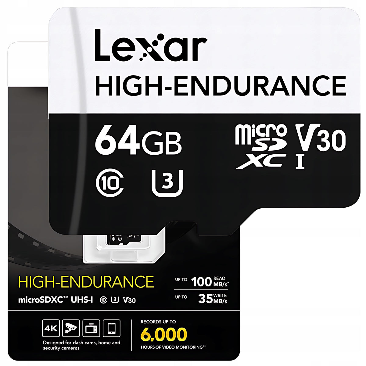 Memory Lexar High Endurance Micro SDXC Memory Card 64GB UHS-I C10 U3 V30