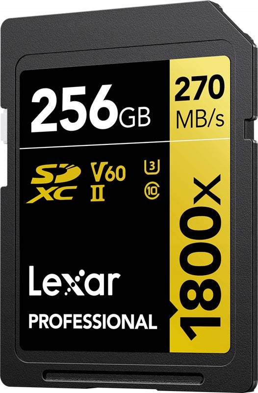 Memory card 256GB Lexar Pro 1800x SDXC U3 (V60) UHS-II R270/W180 Manufacturer code LSD1800256GBNNNG