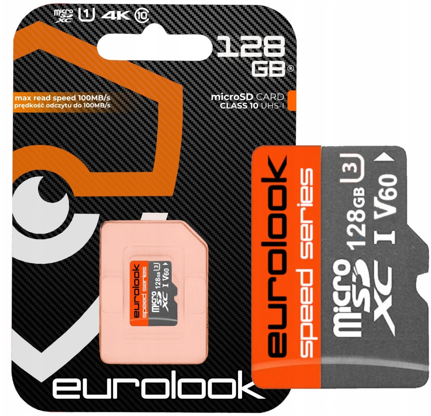 Memory card microSD Eurolook 128 GB SDXC C10 U3 V60 Packaging status original