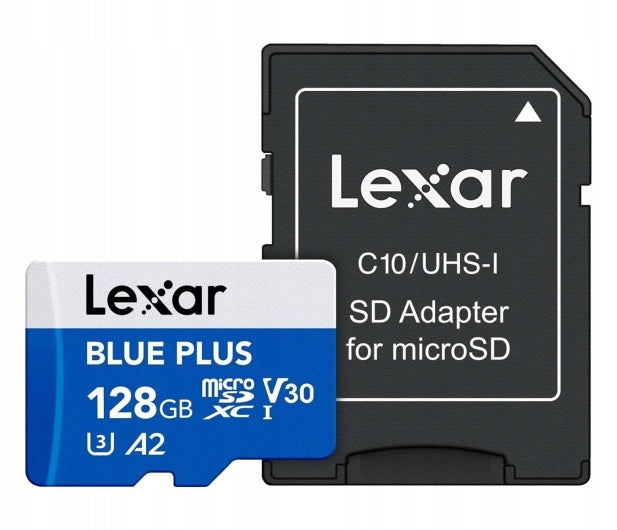 Memory card microSD Lexar 128GB microSDXC Blue Plus UHS-I A2 V30