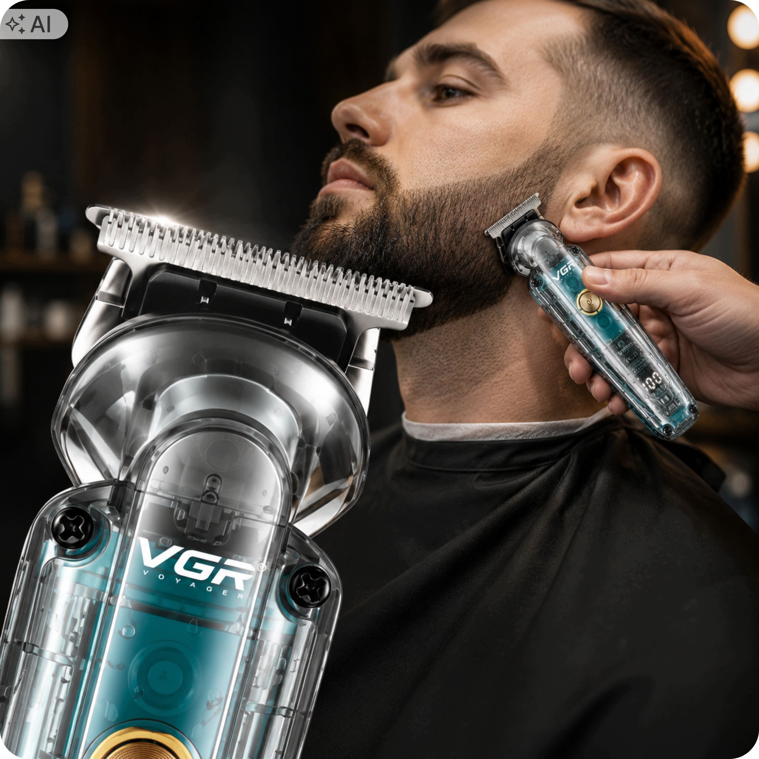 Men's Hair Ear Beard Trimmer 2in1 T-Blade USB IPX6 LCD Machine Manufacturer code Golarka konturowa akumulatorow 180min 1200mAh