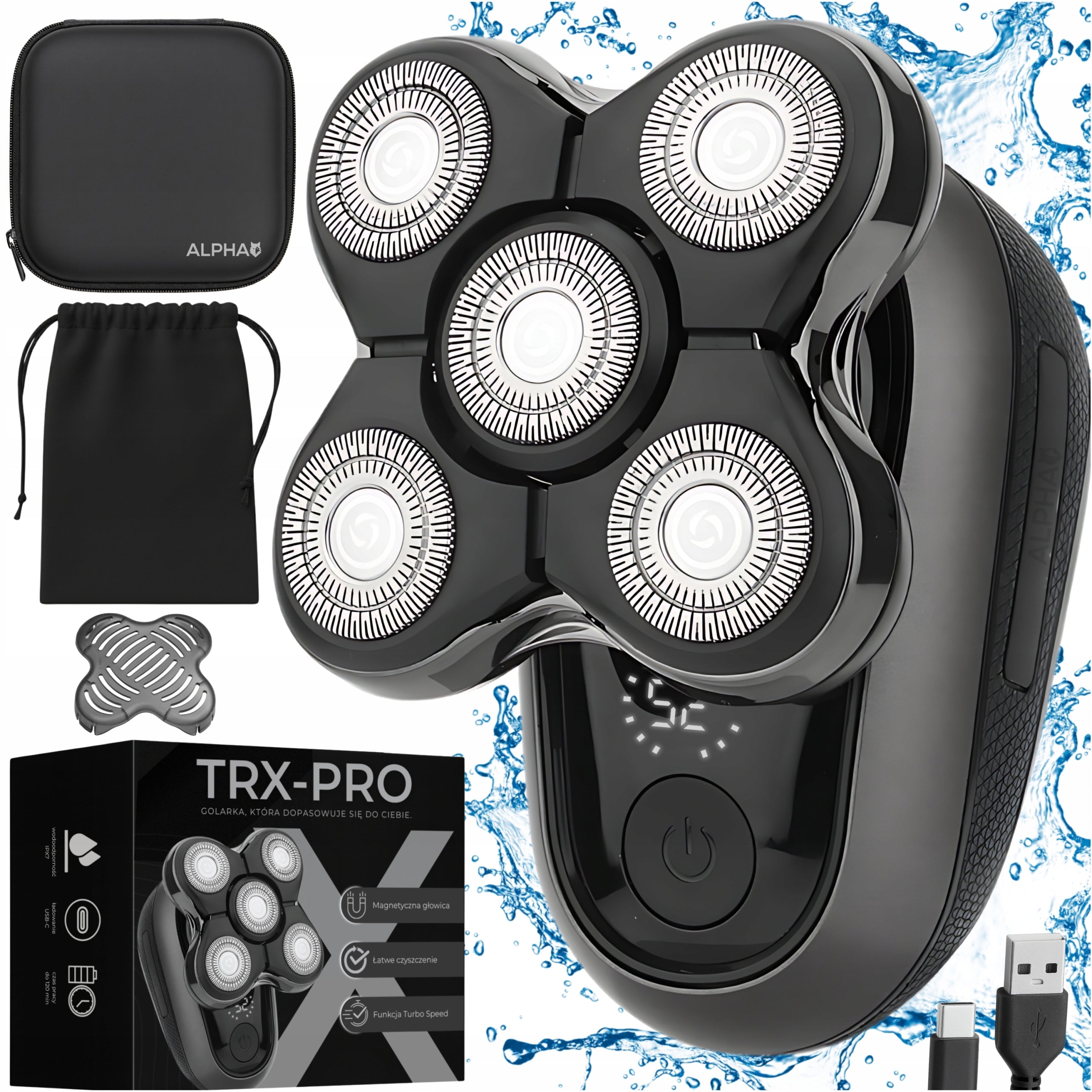 Men's Shaver Electric Shaving Machine Head, Beard and Hair ALPHA