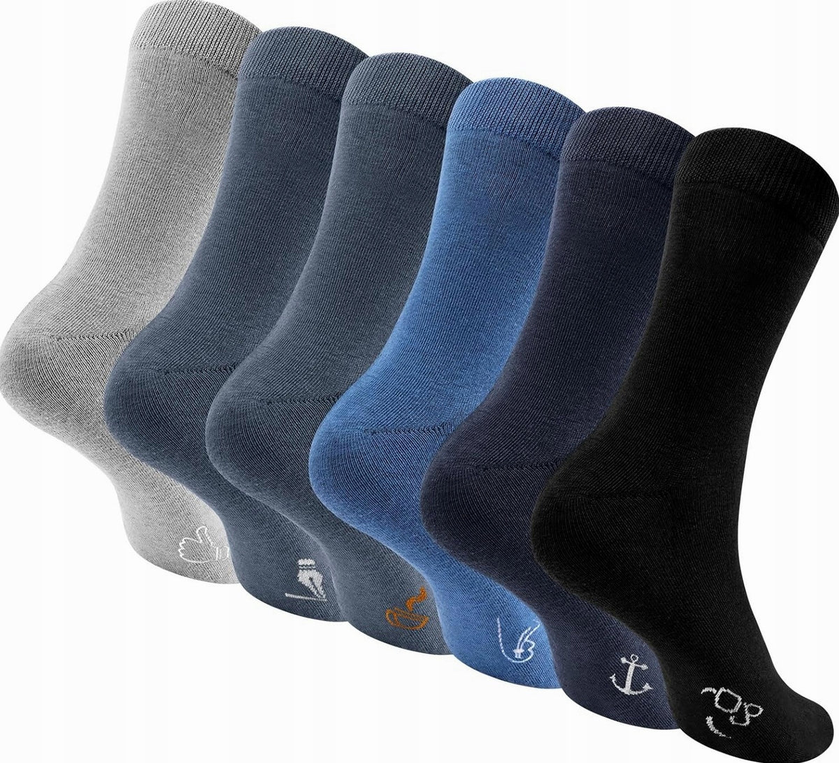 Men's Socks 6 Pairs Thermal Work Sports Elastic Comfortable