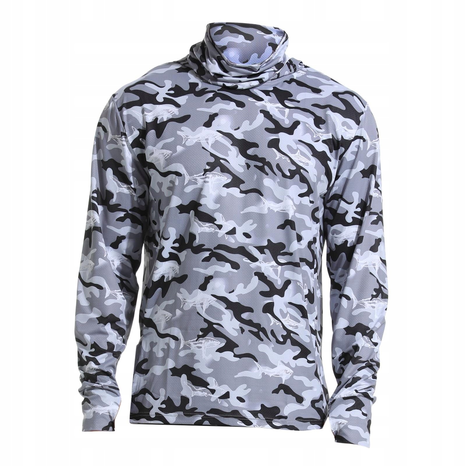 Men s Sun Protection Hoodie Shirt Face Cover with Thumb Holes Thin Sun XL Brand no brand