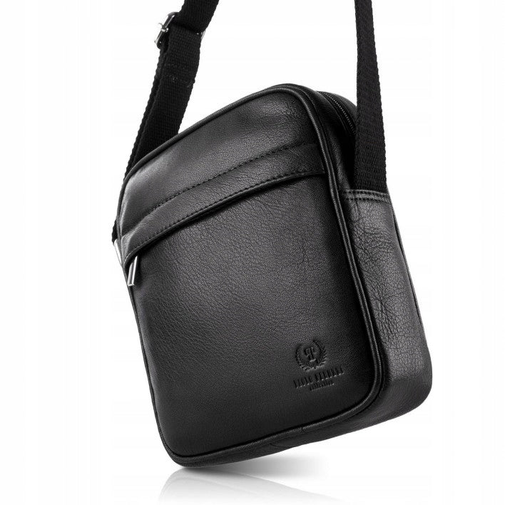 Men's shoulder sachet made of natural leather black bag PAOLO PERUZZI Brand Paolo Peruzzi