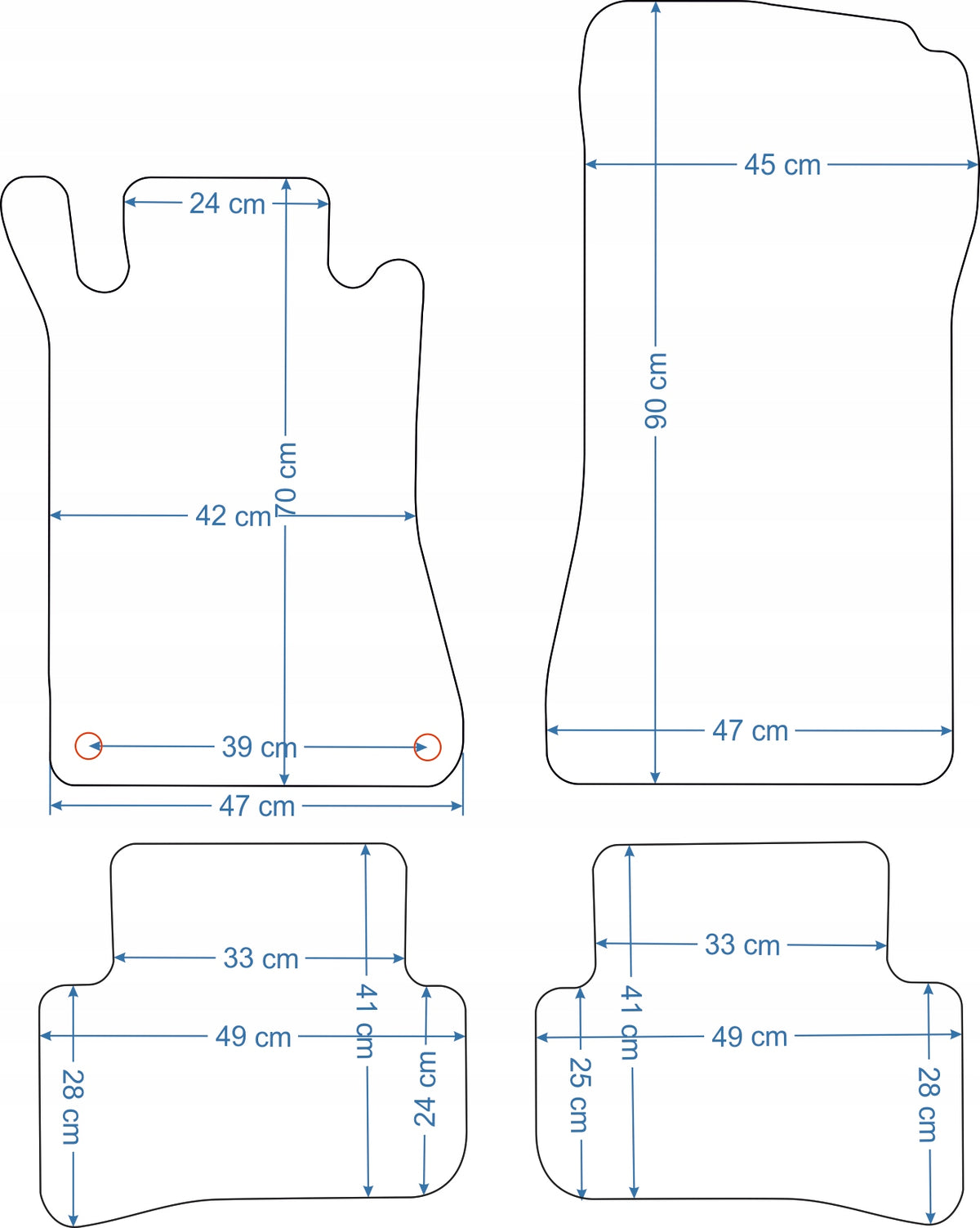 Mercedes C-kl W203 2000-2007r. Black Velour Rugs - Economy. EAN (GTIN) 5906716803032