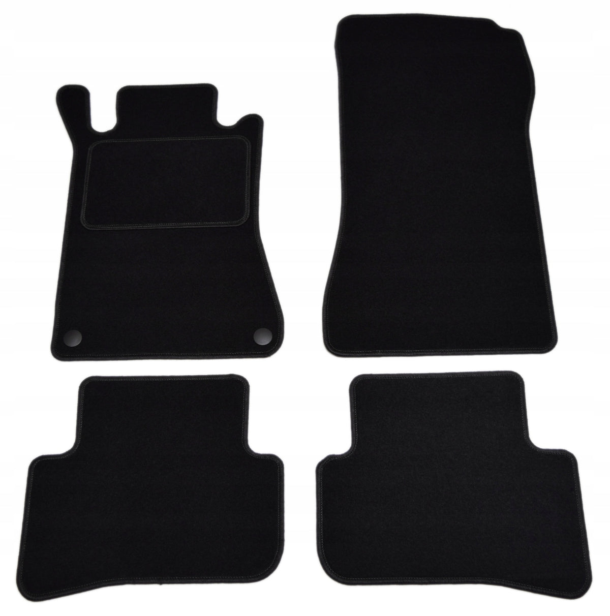 Mercedes C-kl W203 2000-2007r. Black Velour Rugs - Economy.