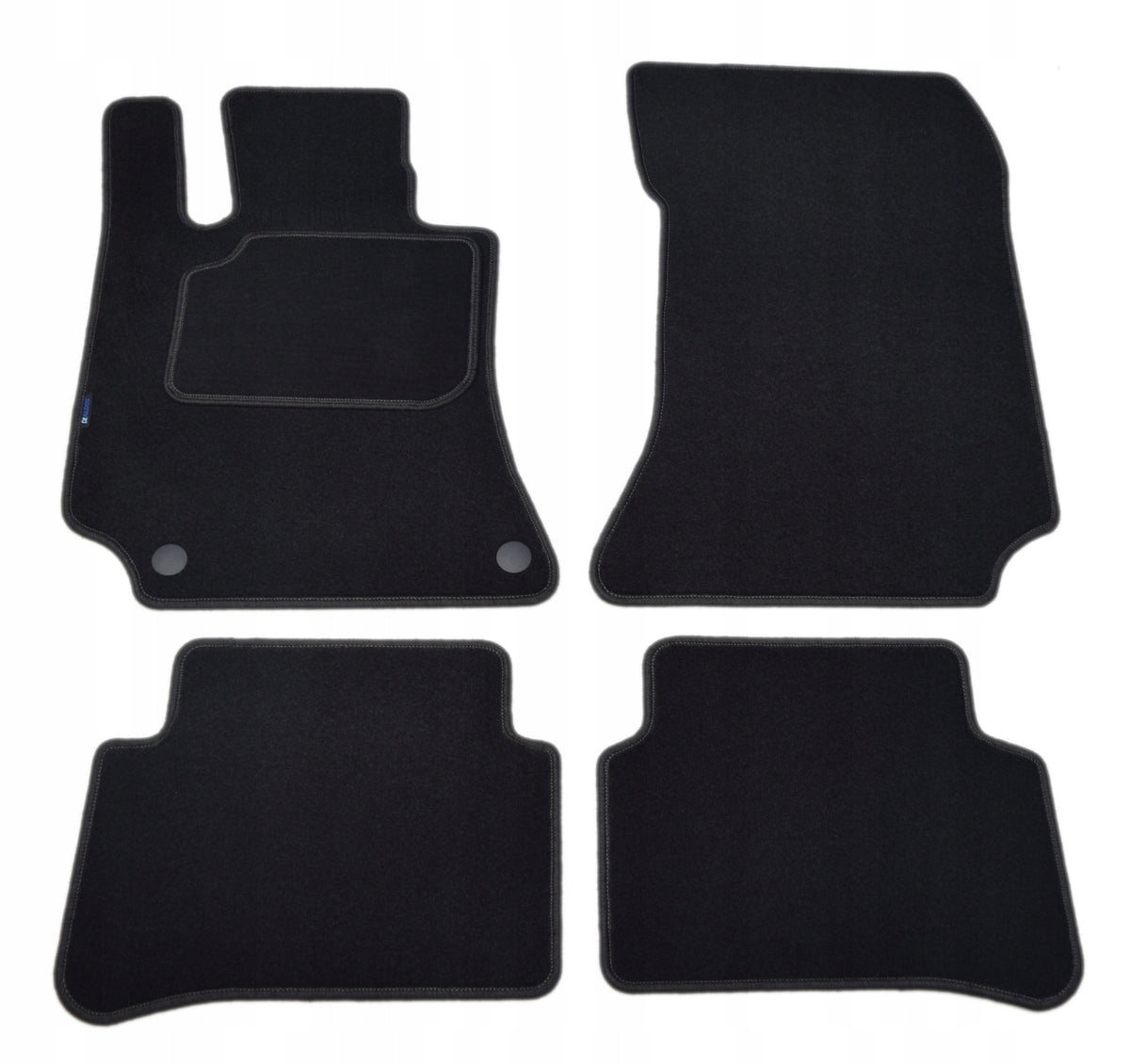 Mercedes W212 2009-2016r. Black Velour Rugs - Aldos. Silver PC